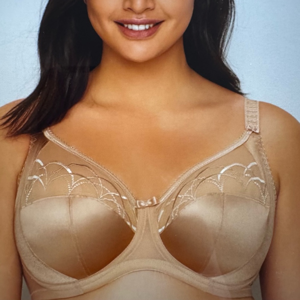 Elomi Tan Full Coverage Bra with Lace Detailing